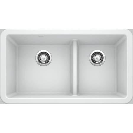 Ikon Silgranit 33 Apron-Front Farmhouse Kitchen Sink With Low Divide - White